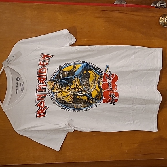 Iron Maiden Other - NWT IRON MAIDEN 1983 World Piece Tour White Tee Shirt Adult S, M, & L